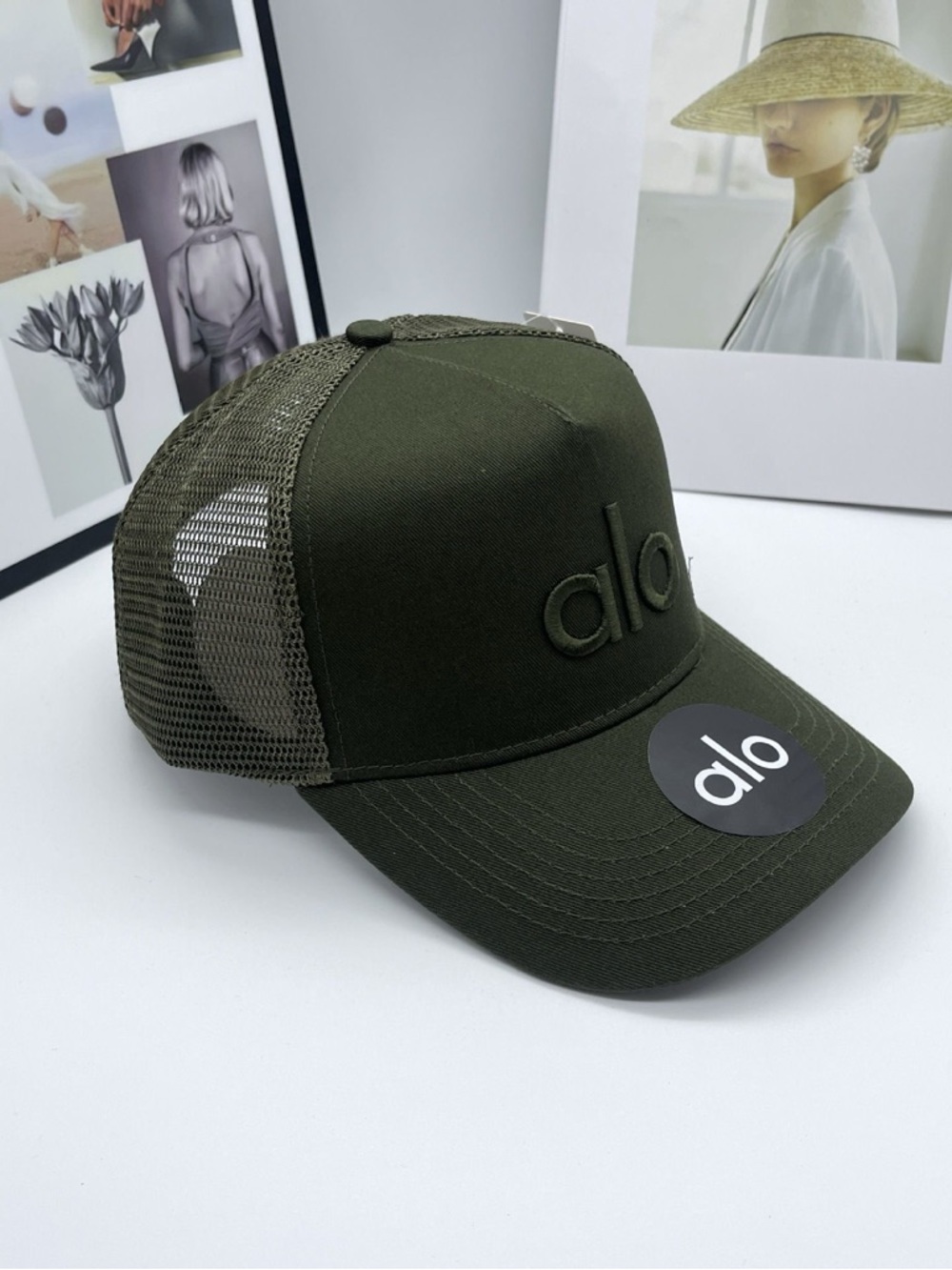 ALO Yoga Olive Trucker Cap with Mesh Back